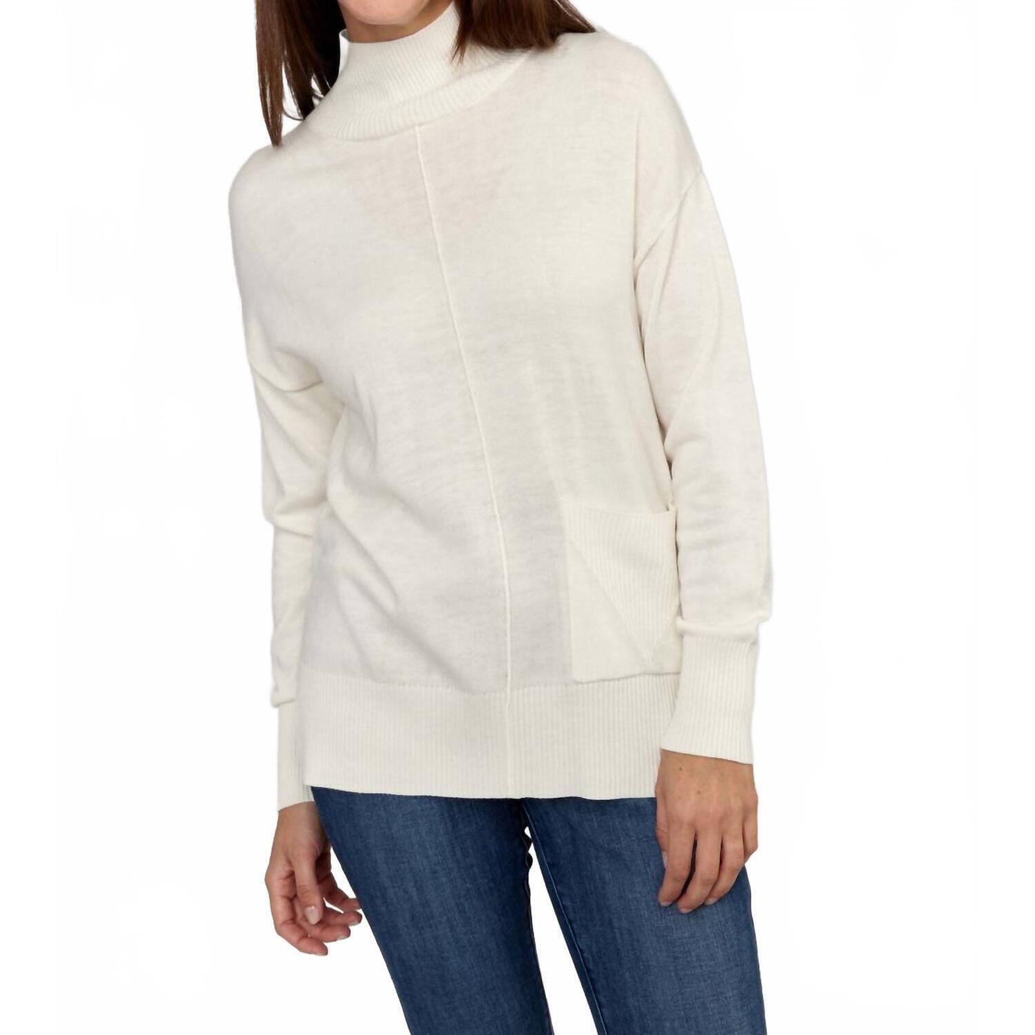 New Alison Sheri Pocket Detail Knit Sweater In Off White